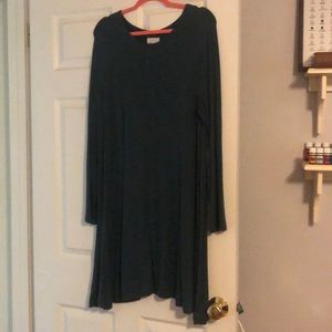 Lou and Grey Dark Green Sweatshirt Swing Dress